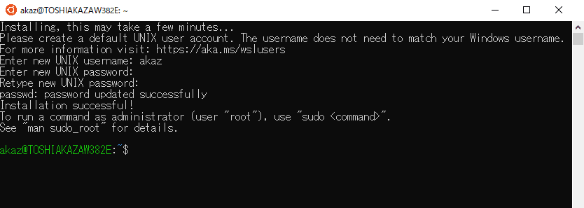 Windowsでlinuxコマンドを使えるようにした Wslでubuntuを使う Toshi Akazawa Note Windowsでlinuxコマンドを使えるようにした Wslでubuntuを使う Toshi Akazawa Note