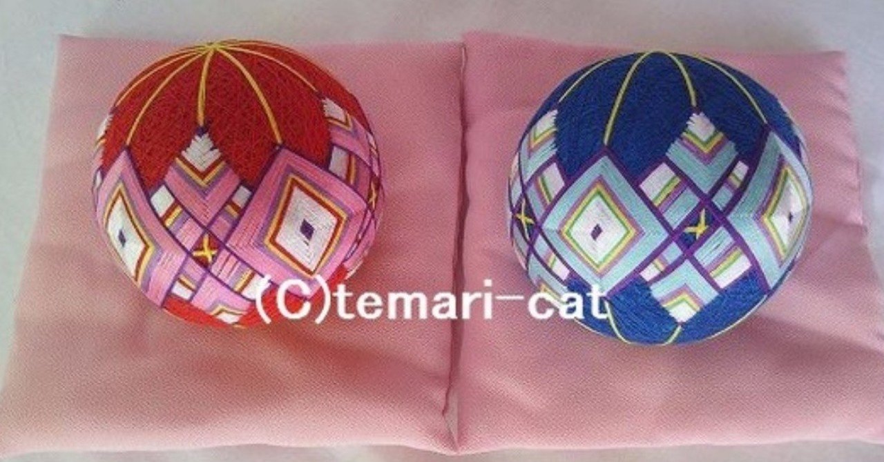 47 「2つ割り桜の雛手まり」作り方｜てまり-ねこ