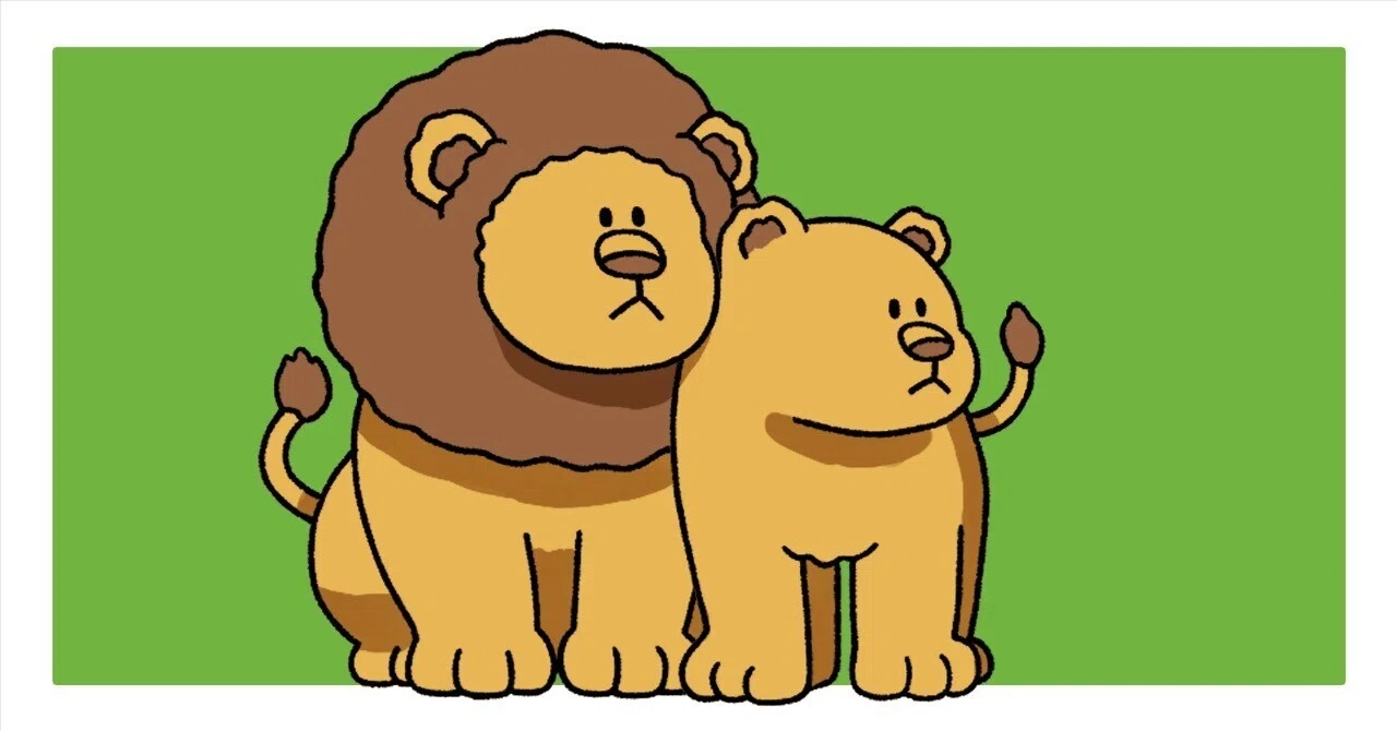 ライオンカップル 2頭 夫婦 LION 風景画 油絵 積もれ 絵画 絵師