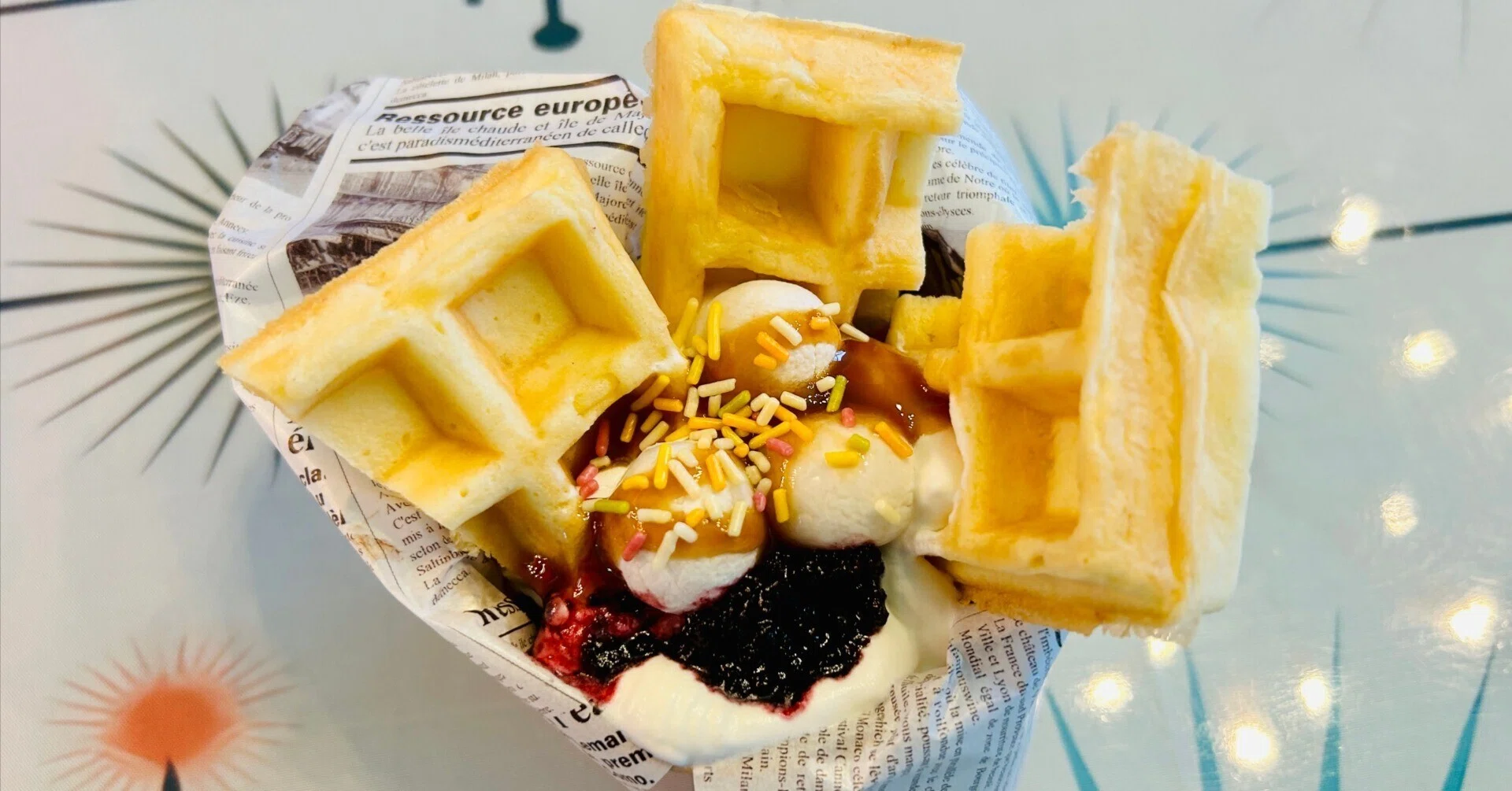 イベント出店用の、米粉ワッフルのデコレーションが決まりました 