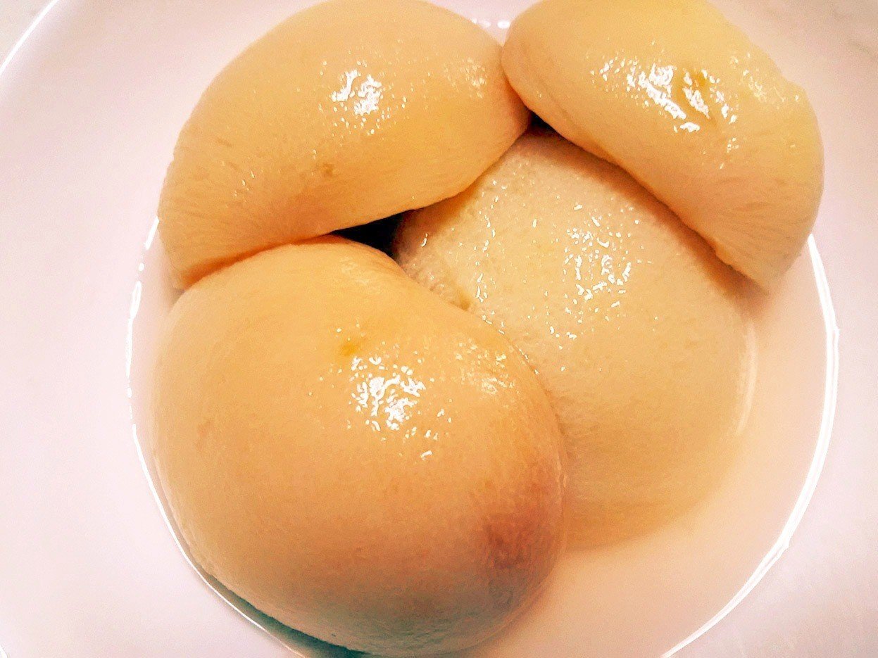 スーさんの今日のおやつ第5弾 最中 と 桃のコンポート スー Note