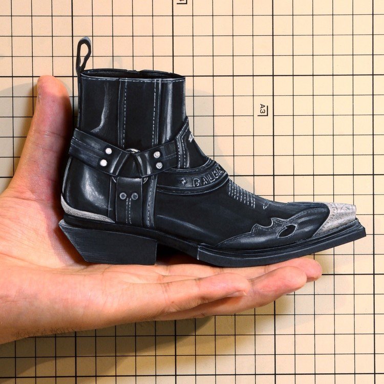 Shoes：01354 “BALENCIAGA” Santiag Harness Leather Ankle Boot（SS2019）