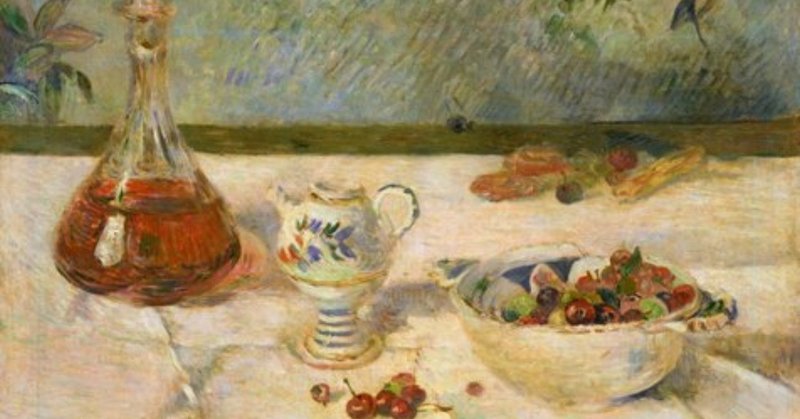 名画のワインリスト Paul Gauguin / 白いテーブルクロス × ガメイ