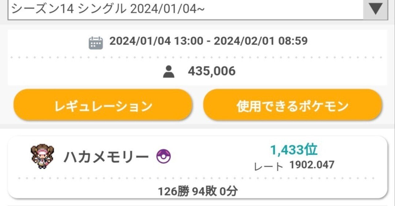 S14 最終レート1902 欲張りウェーニバル反省