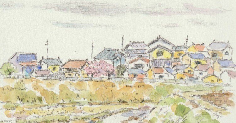 散歩スケッチで「道」描きました｜水彩スケッチ帖