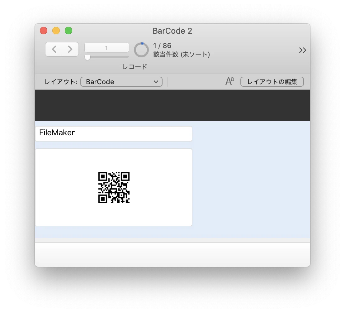 FileMaker で QR Code を作成する。｜p388cell