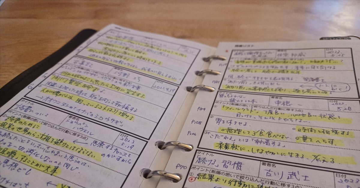 システム手帳に「読書ノート」を作る｜シガナイ コウシヤ