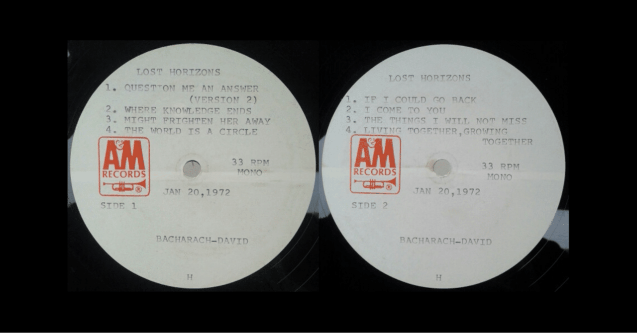 Burt Bacharach - Lost Horizon (demo)｜pwm