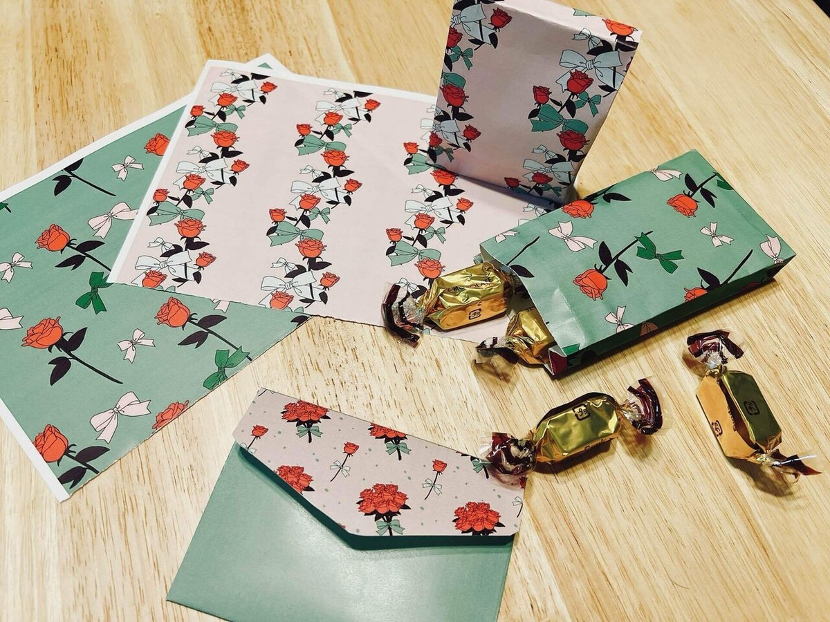 デザペ配布バラとリボン:ネットプリント2024/2/19まで｜ゆるとも  