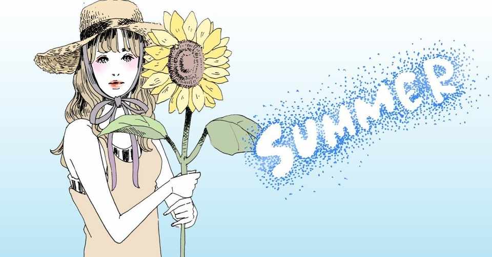 やっと来た夏 女性イラスト描きました Manami Koiso Note