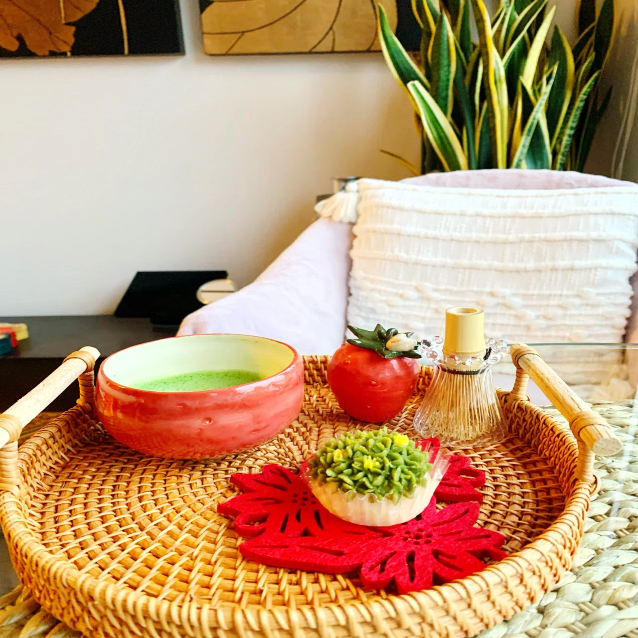 一足早く、イチゴのお茶道具を組んでみました(o^^o)』｜植村なおみ