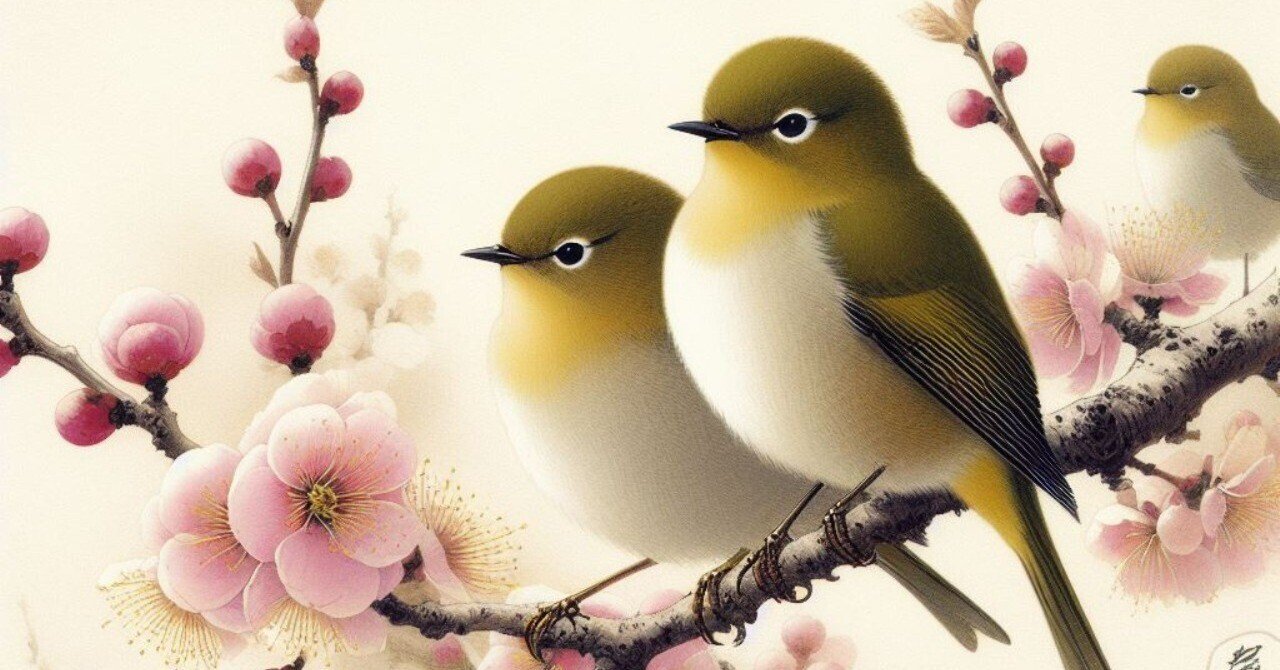 梅の花にメジロ｜画像生成と会話するAIの魅力と可能性