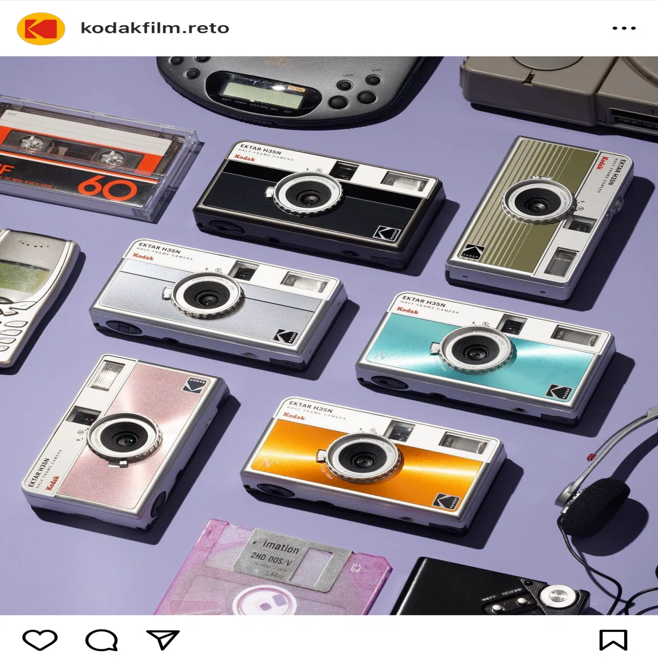 Kodak EKTAR H35 セージ フラッシュ ハーフカメラ 保証書シール有 Kodak（コダック） フィルムカメラ ハーフフレーム EKTAR H35 セージ