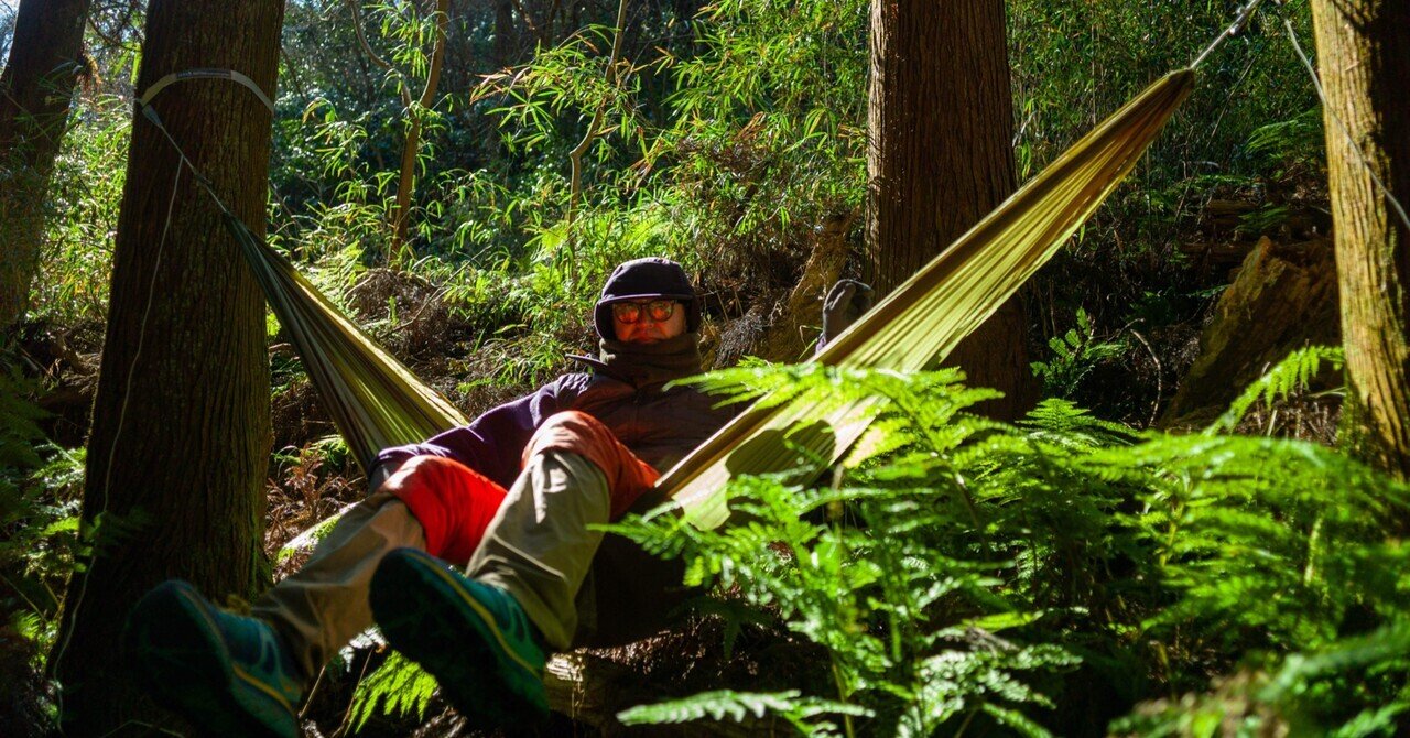 eno sub6 ハンモック cocoonツリーストラップセット 試し張り