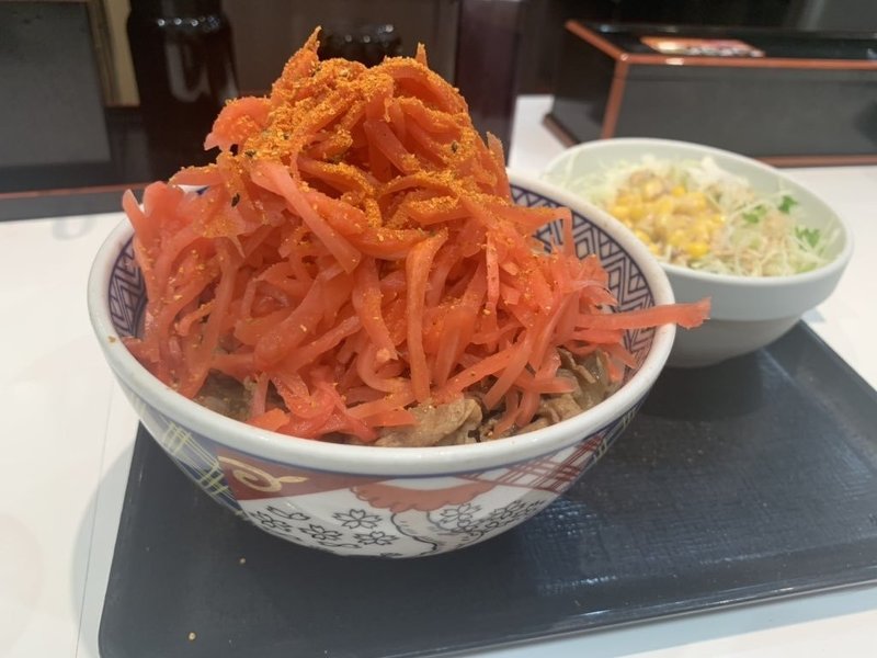 牛丼屋で時々見かける 牛丼に紅しょうがをアホの如く乗せて食べてるバカの話 はるゆき Note