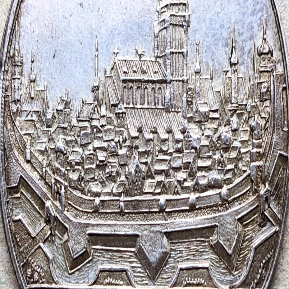 1622年 ウルム 都市景観 1/2ターラー銀貨 (1622 Ulm Reichsstadt 1/2