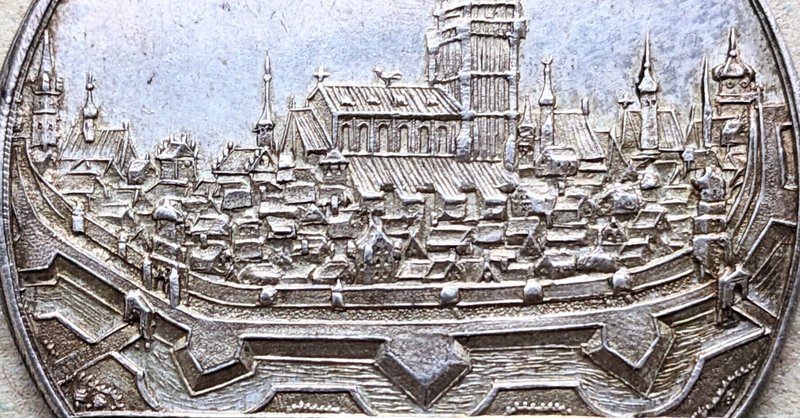 1622年 ウルム 都市景観 1/2ターラー銀貨 (1622 Ulm Reichsstadt 1/2 Regimentstaler)