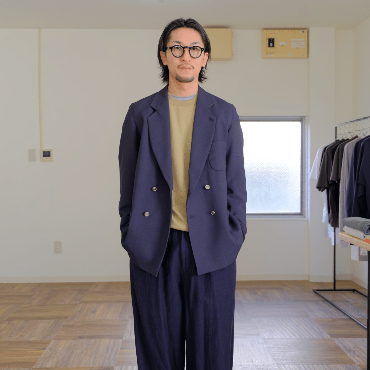 m’s braqueS2Bコンフォートジャケット 40 新品未使用 m's braqueが作るネイビーブレザー｜水岡