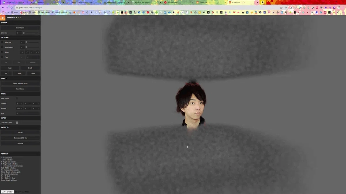 画像1枚から顔の3Dモデル(.ply)を生成する！ (Gaussian Splatting + PanoHead 、google colab ...