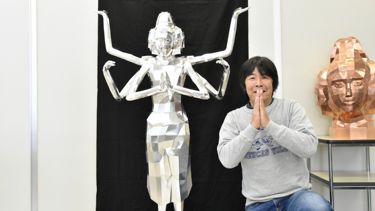 3d技術を駆使するメタル仏師が生み出した新感覚仏像 Polygonアシュラ 株 アイサク 今井 祐二さん Zenschool Note