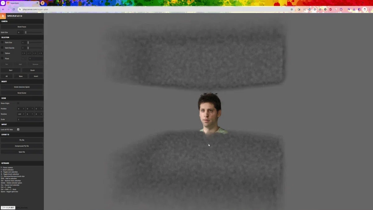 画像1枚から顔の3Dモデル(.ply)を生成する！ (Gaussian Splatting + PanoHead 、google colab ...