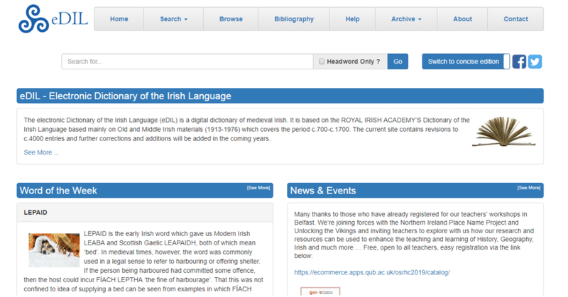 古いアイルランド語を辞書で引く