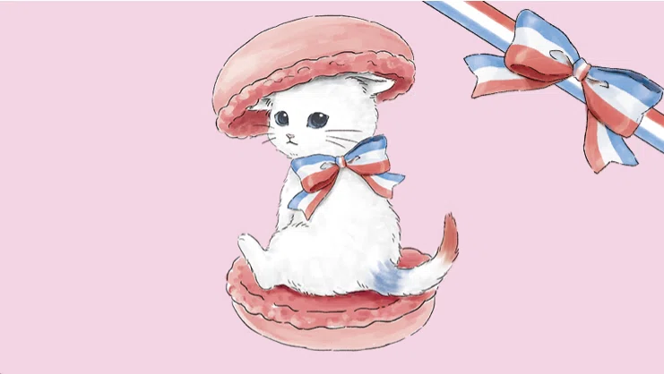 ネコとマカロン。｜ねこ山ねこ子