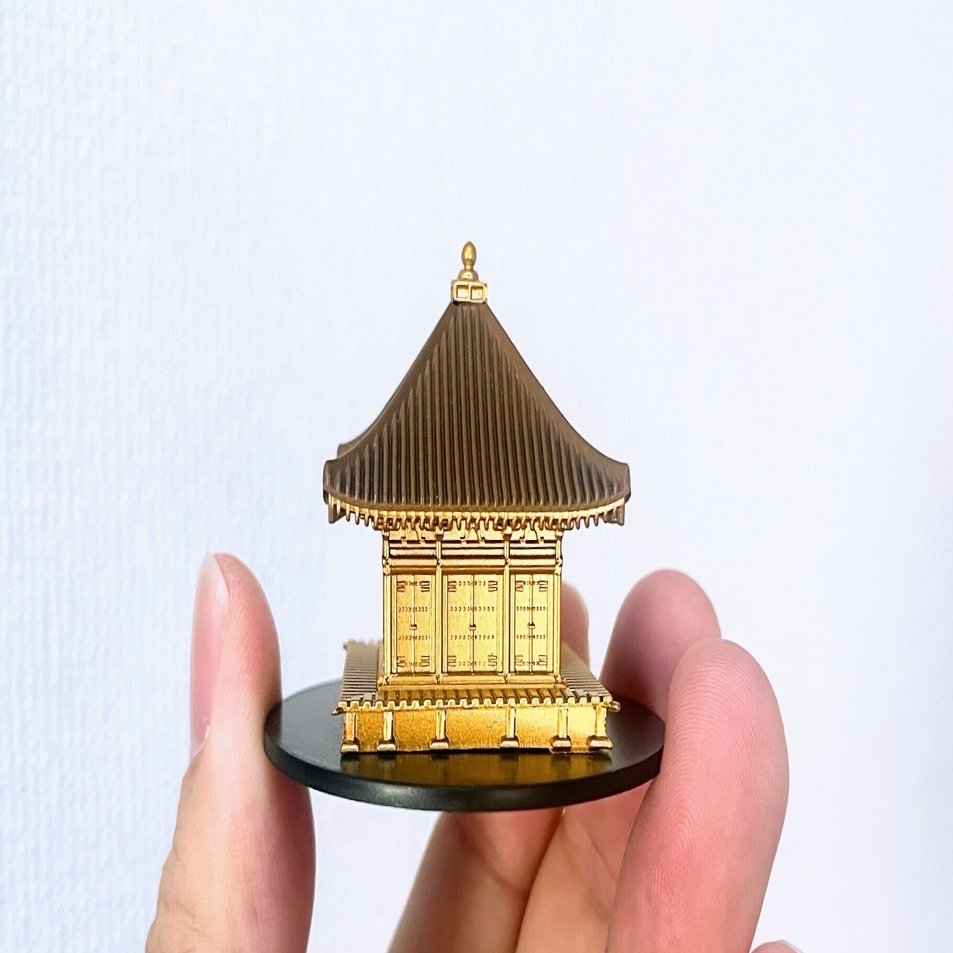 中国古玩 彩色七尊仏塼仏 陶製