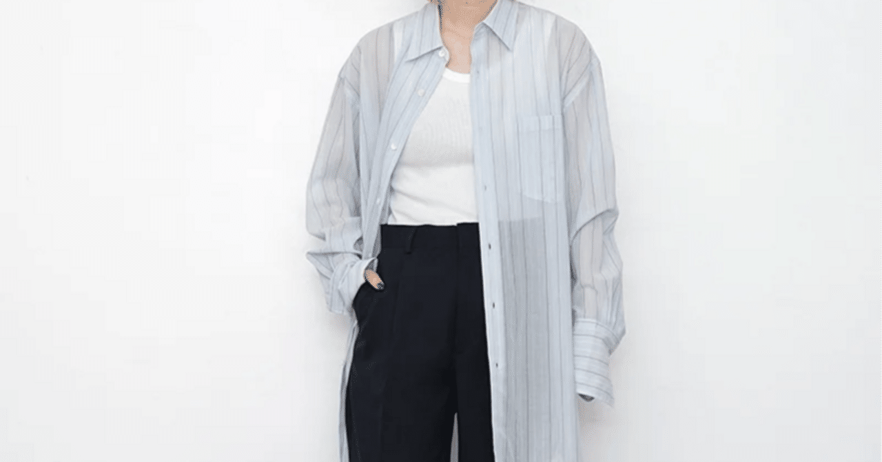 AURALEE】今季注目No. 1シャツ HARD TWIST FINX ORGANDY STRIPE AURALEE】今季注目No. 1シャツ HARD TWIST FINX ORGANDY STRIPE
