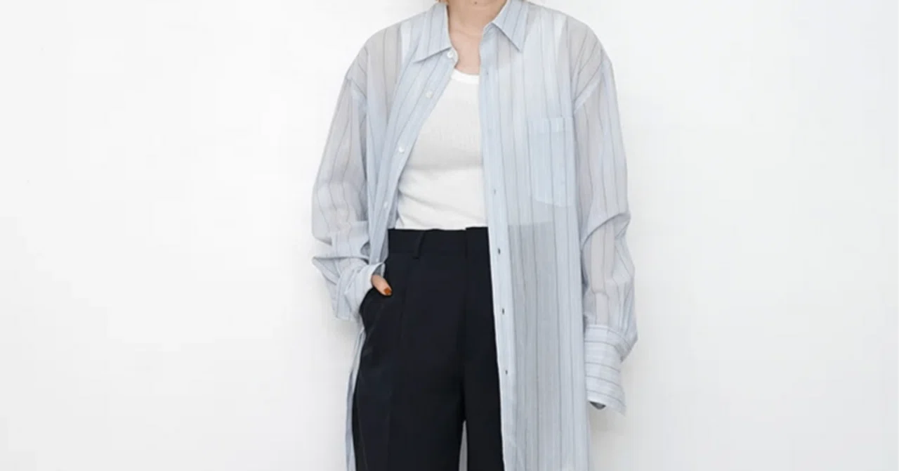 AURALEE】今季注目No. 1シャツ HARD TWIST FINX ORGANDY STRIPE SHIRT 