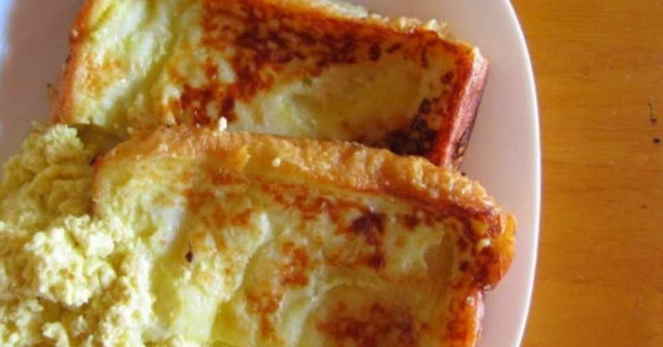 E レシピで紹介されていたチーズケーキ風 フレンチトーストを作って食べる 桜雨 Note