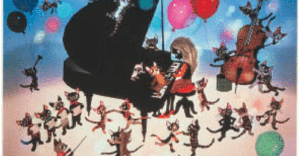 藤城清治直筆画「こびとと猫の音楽会」 藤城清治直筆画「こびとと猫の音楽会」 藤城清治直筆画「こびとと