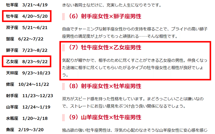 相性の良い星座 牡牛座女子 乙女座男子 にゃむradio Image Creation Labo Note