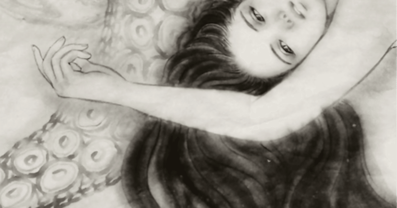 先行展示します〜北斎春画『蛸と海女』オマージュ】｜歌川派墨絵師