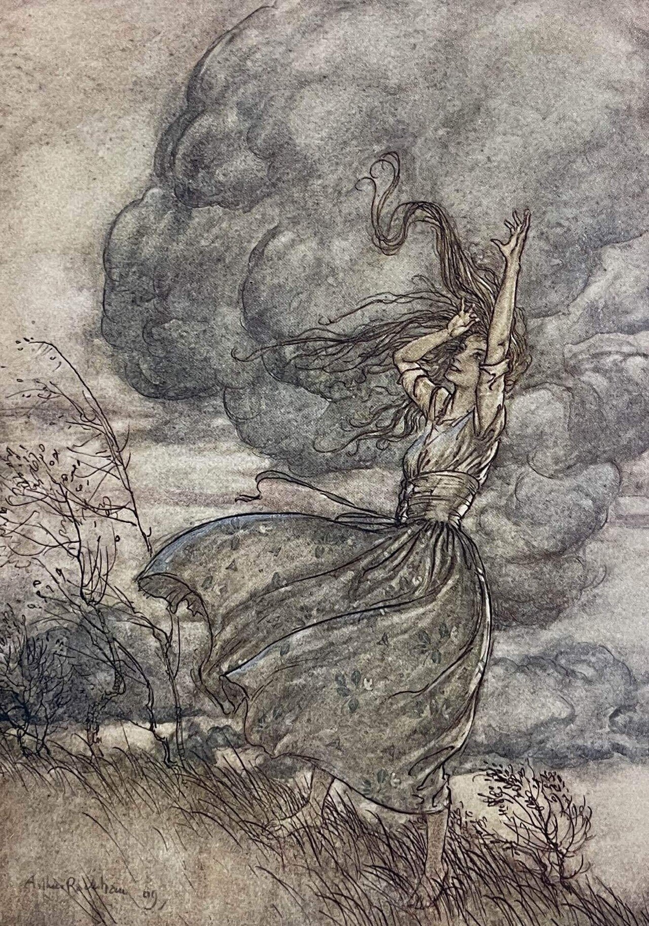 希少な初版 アーサー・ラッカム挿画本『ウンディーネ』1909年 全図15枚揃い 希少 美品 1909年 初版「ウンディーネ」UNDINE アーサーラッカム
