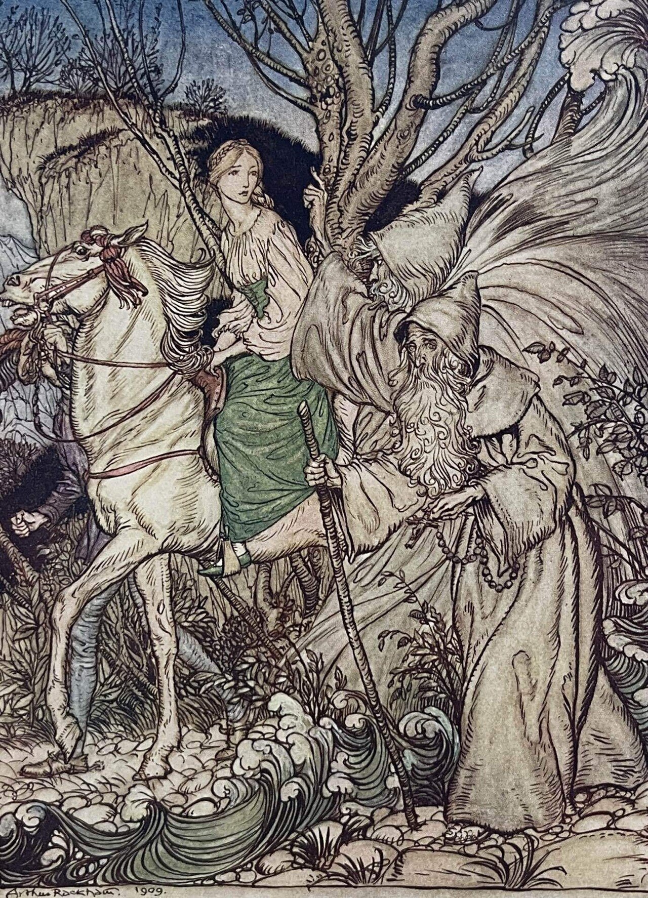 希少な初版 アーサー・ラッカム挿画本『ウンディーネ』1909年 全図15枚揃い 希少な初版 アーサー・ラッカム挿画本『ウンディーネ』1909年 全