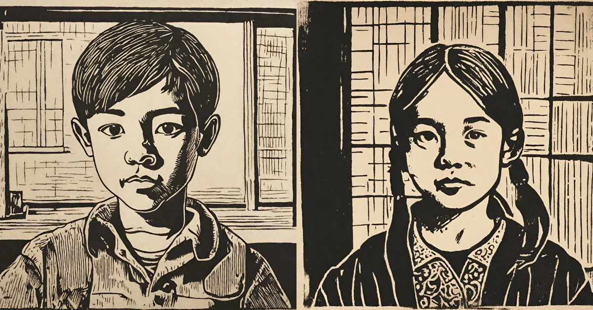 自画像版画の下絵は「写真」にする【描くと彫るを「分けて」考える