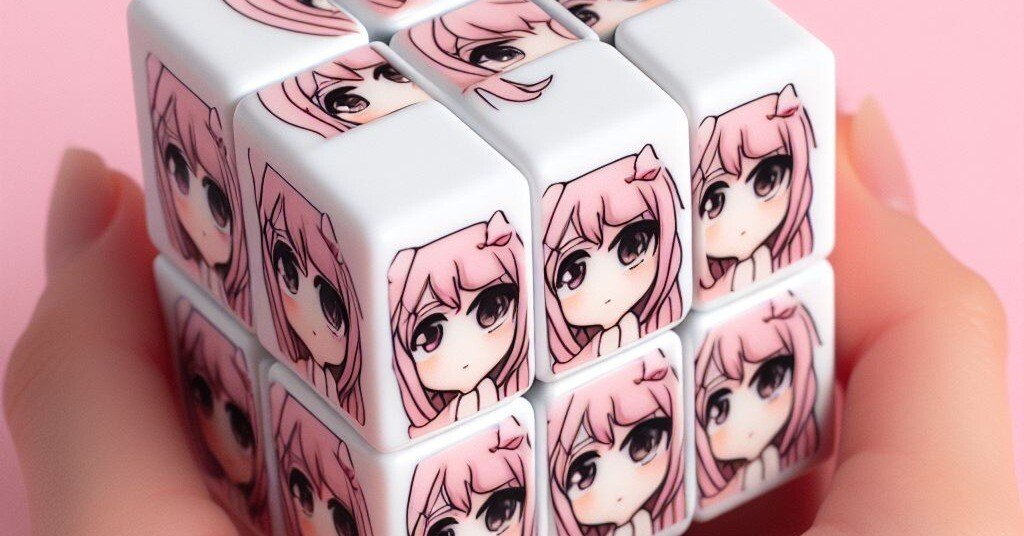 ルービックキューブ de 顔 @Bing＋プロンプト｜茜町春彦