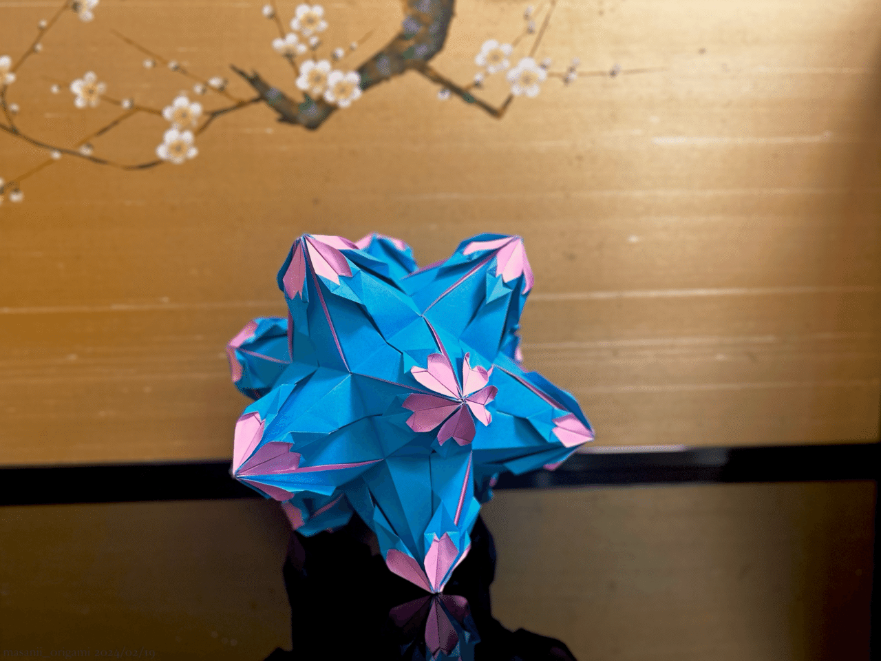 長山海澄さんのオリジナルユニット折り紙「夜桜」／