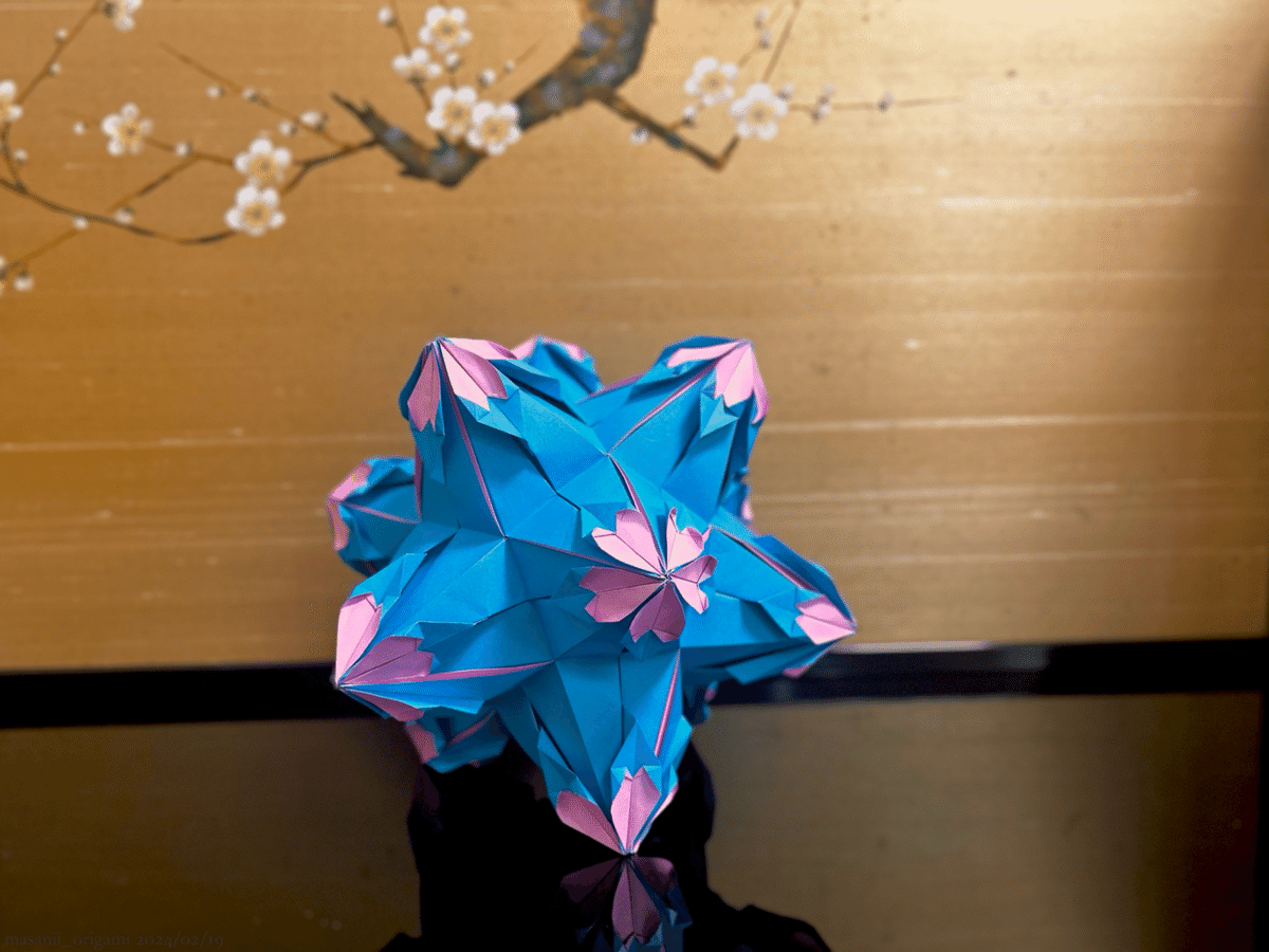 長山海澄さんのオリジナルユニット折り紙「夜桜」／