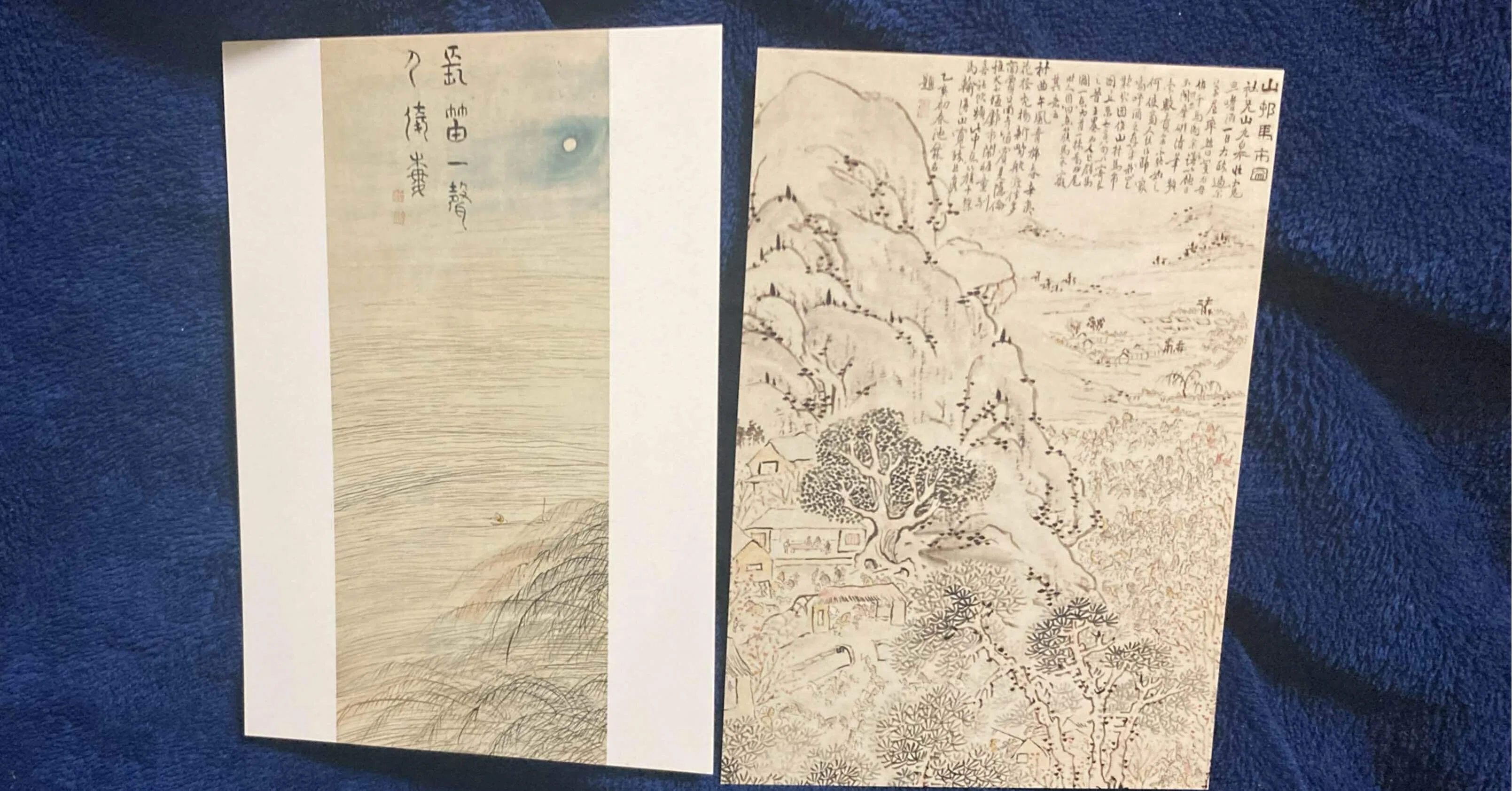 柳下山水楼閣水墨画 【公式通販】
