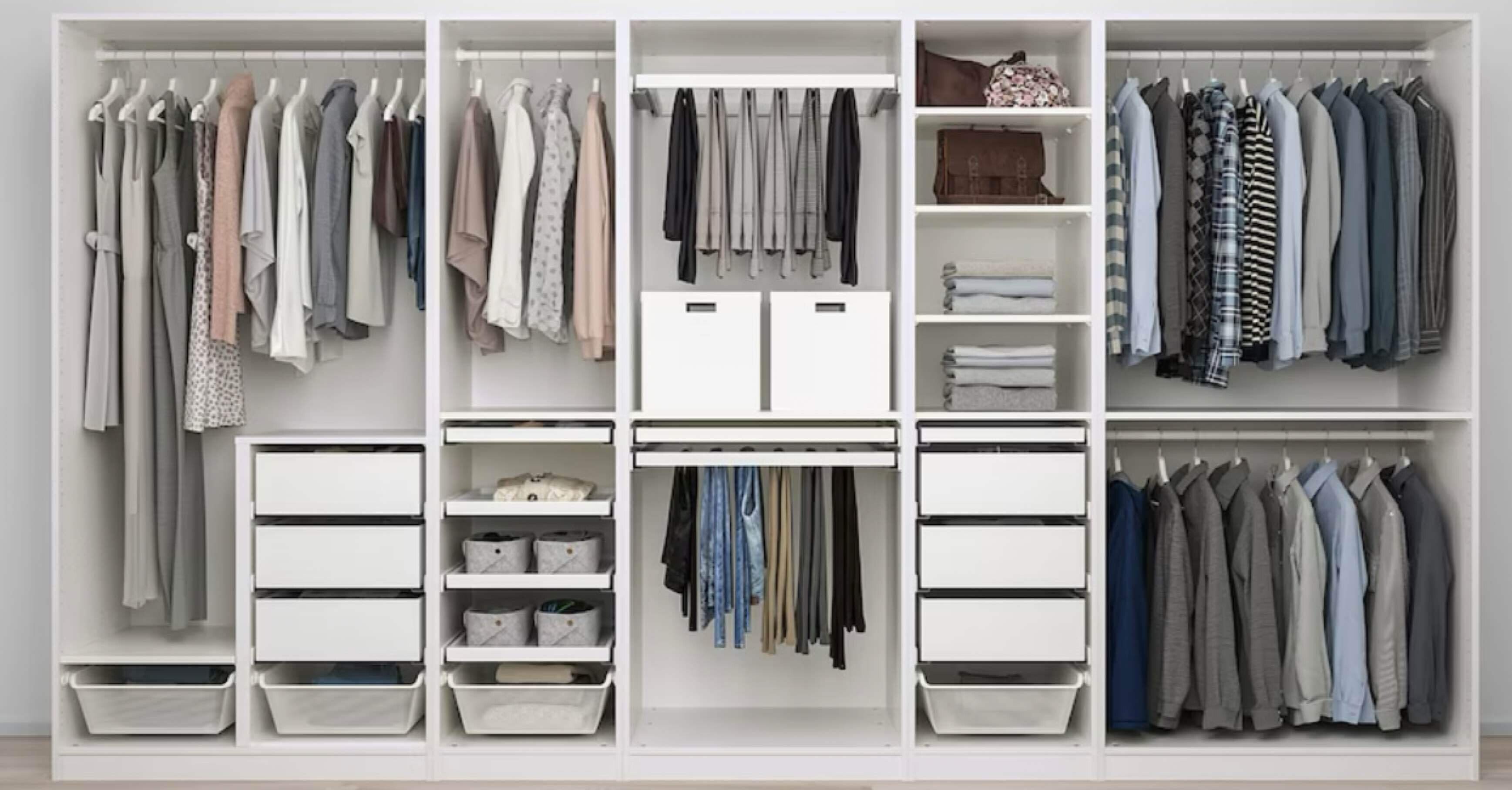 L【最終値下げ】※引越しの為本日まで　IKEA ブリムネス　クローゼット BRIMNES ブリムネス ワードローブ 扉2枚付, ホワイト, 78x190 cm - IKEA