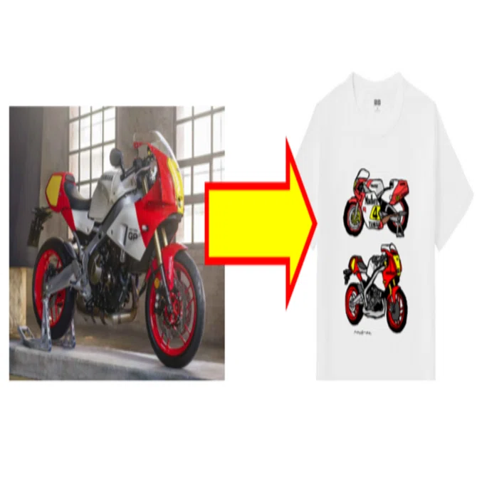 あなたのバイクの写真をイラストにしてTシャツにします｜office 