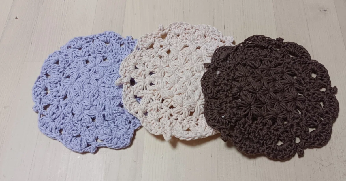 ハンドメイド】コースター シュシュ 敷物 レース編み物（#Knitting 