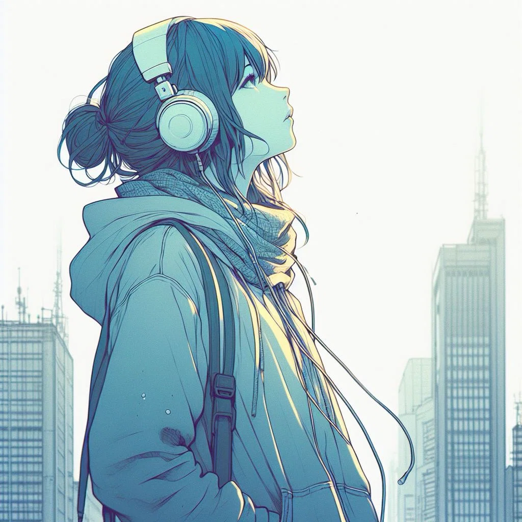 空を見上げる女の子