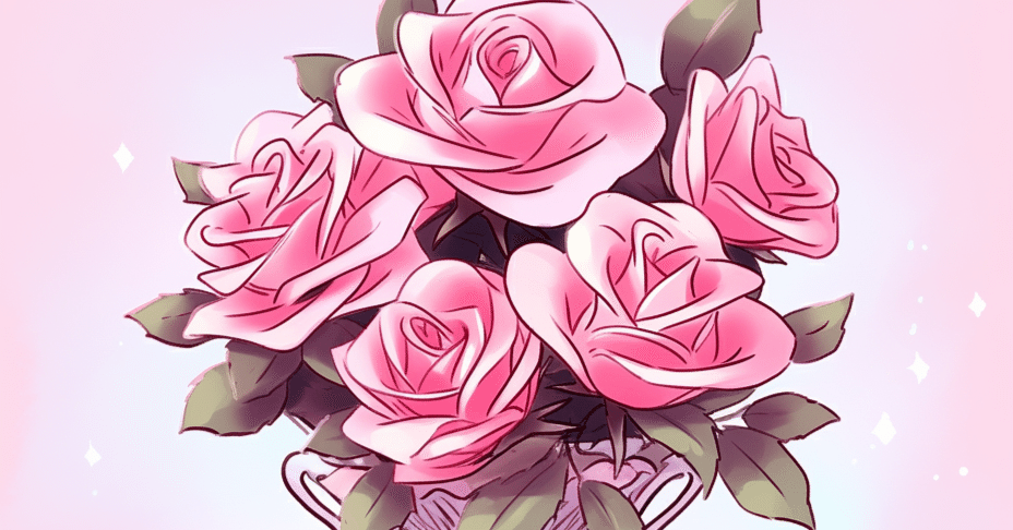 デザイン アート　ピンクの薔薇　切り絵　美　内なる宇宙　潜在意識 アルコールインクアート【オーダー制作】 薔薇の花束 A2サイズ | あと