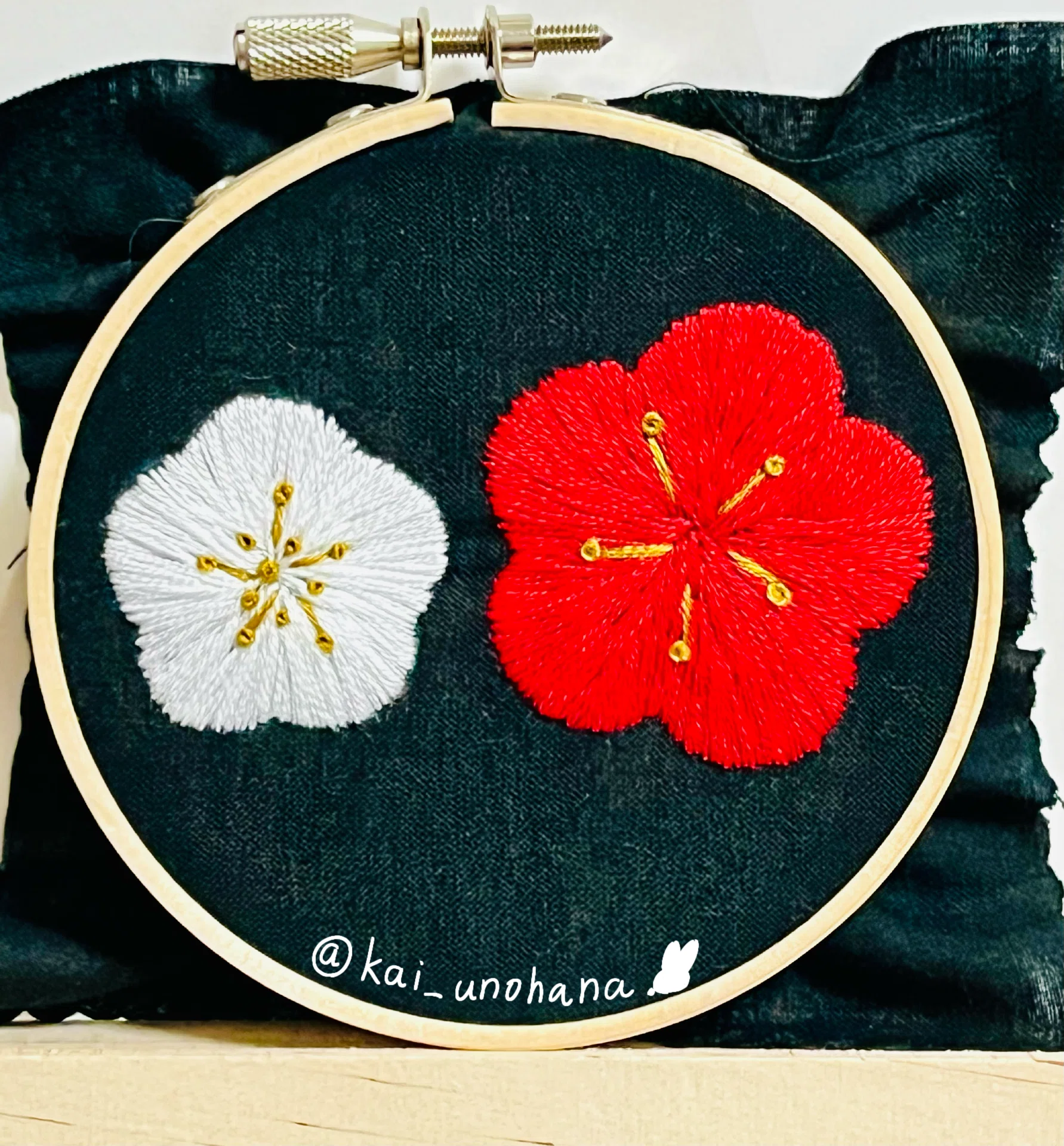 刺繍】梅の花｜卯ノ花櫂