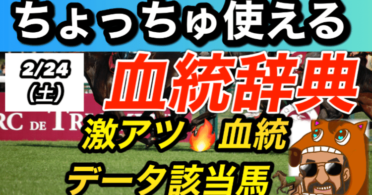 再値下げしました。馬場重臣作南円堂の月 2/24(土) 激アツ血統データ該当馬たち🔥🏇｜具志堅バッジョ瑠生