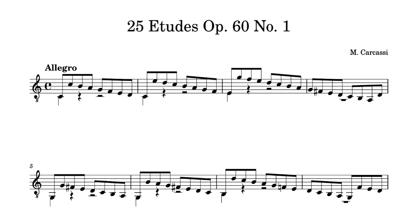 カルカッシ: 25の練習曲 Op. 60 第1番 和声分析｜lapis