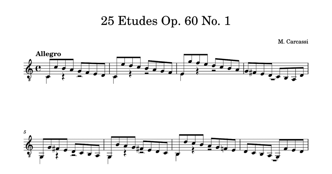 カルカッシ: 25の練習曲 Op. 60 第1番 和声分析｜lapis